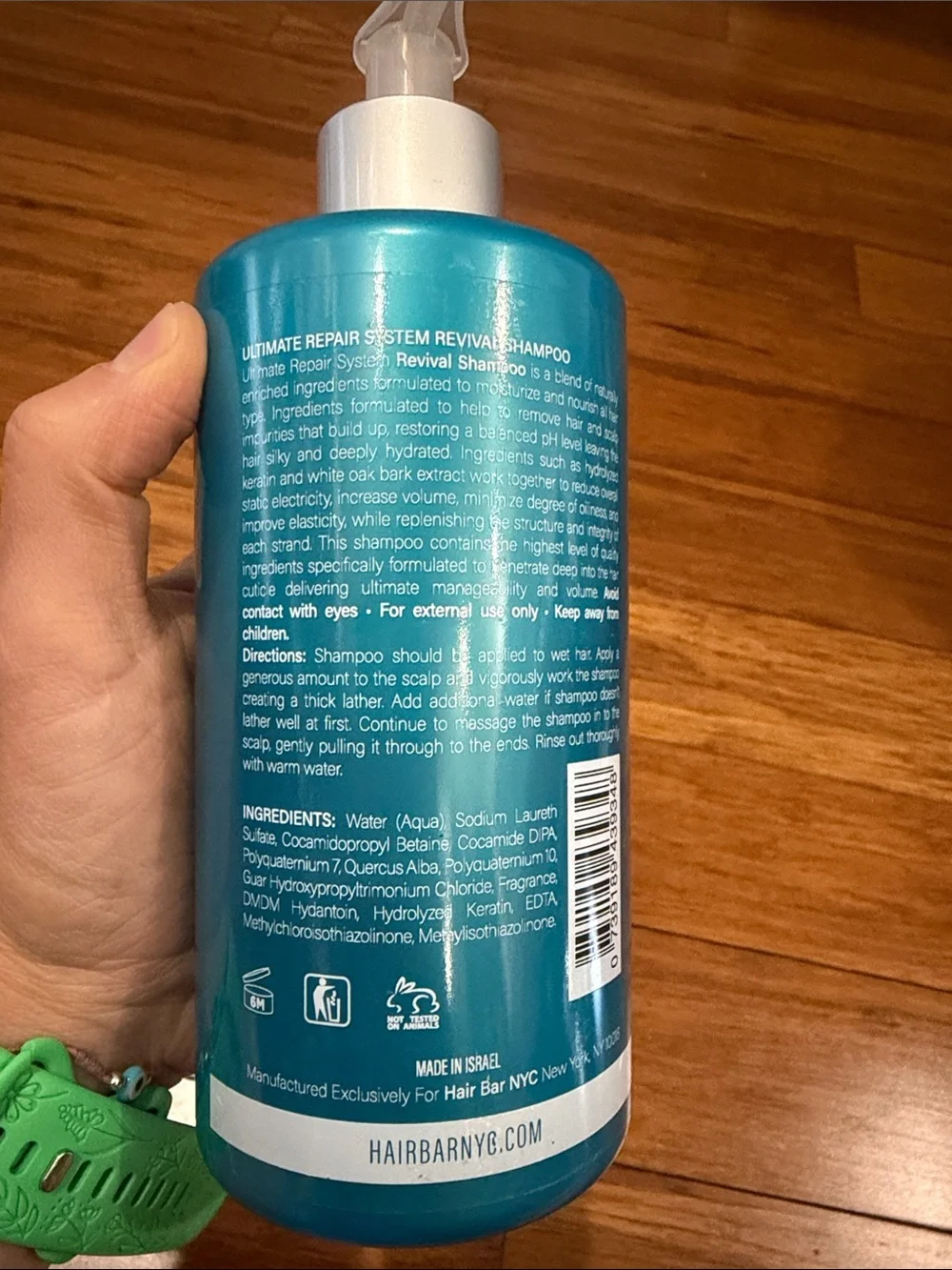 NEW Hair Bar NYC Ultimate Repair System Revival Shampoo 500 ml - Blue Bottle